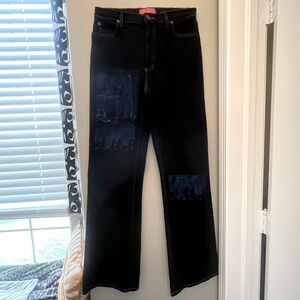 NYDJ Custom Bootleg Paint Detail Dark Denim Jeans